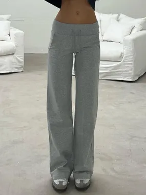 Trendy Wide Waistband Flared Joggers for Casual Outings