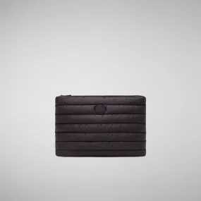 Unisex quilted pouch big Thalassa in brown black