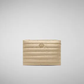 Unisex quilted pouch big Thalassa in WOOD BEIGE
