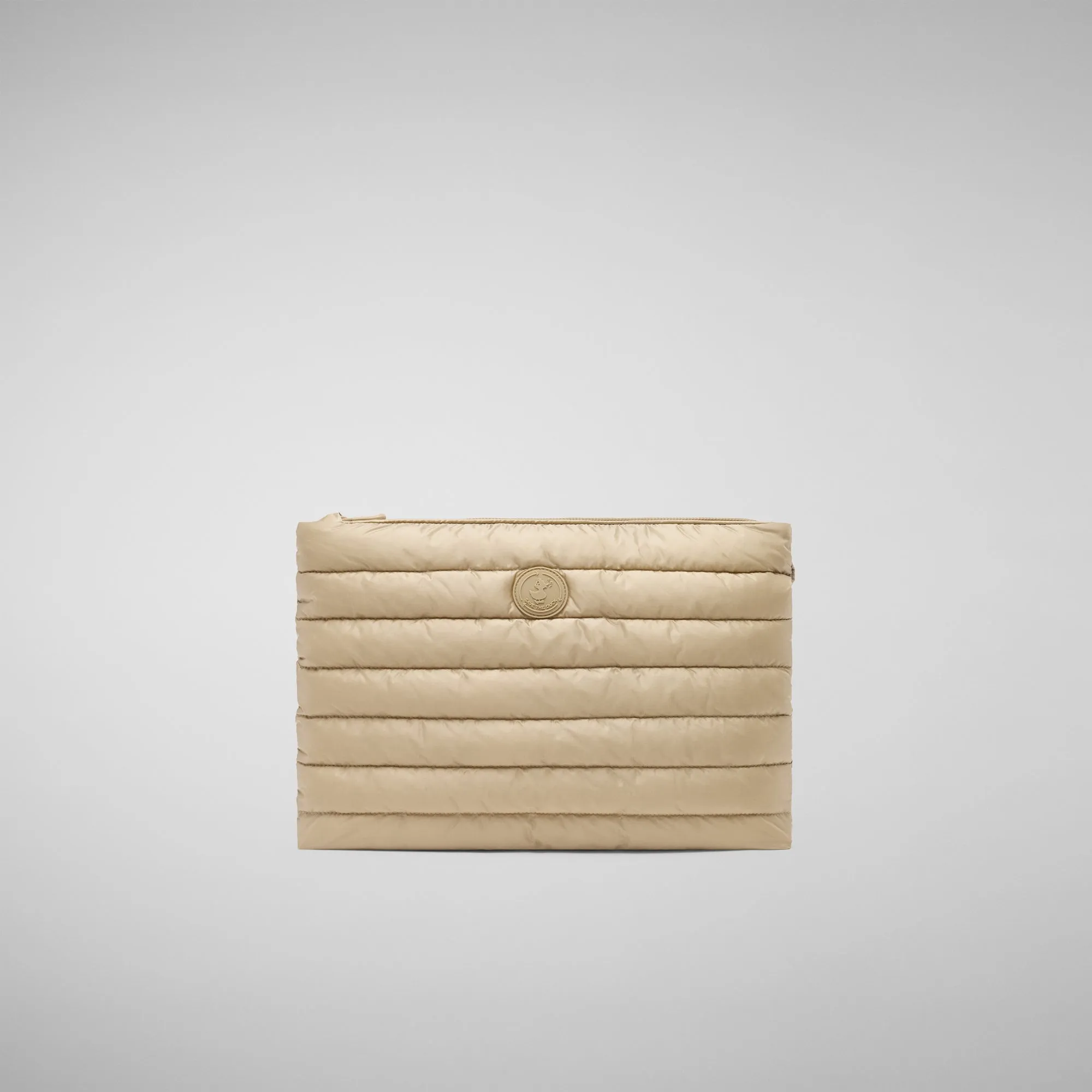 Unisex quilted pouch big Thalassa in WOOD BEIGE