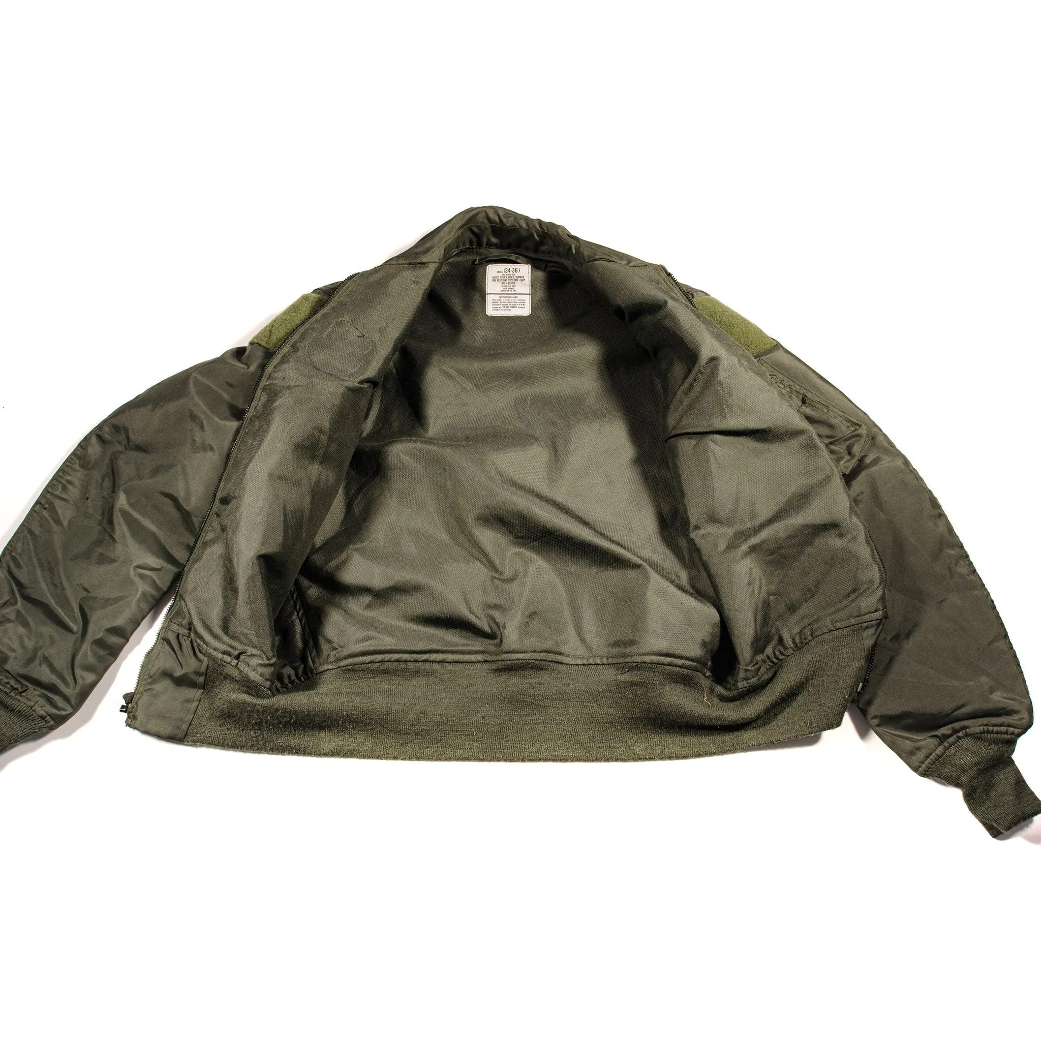 USAF US AIR FORCE FLYERS JACKET SMALL CWU 36/P 1995 100% ARAMID DEADSTOCK
