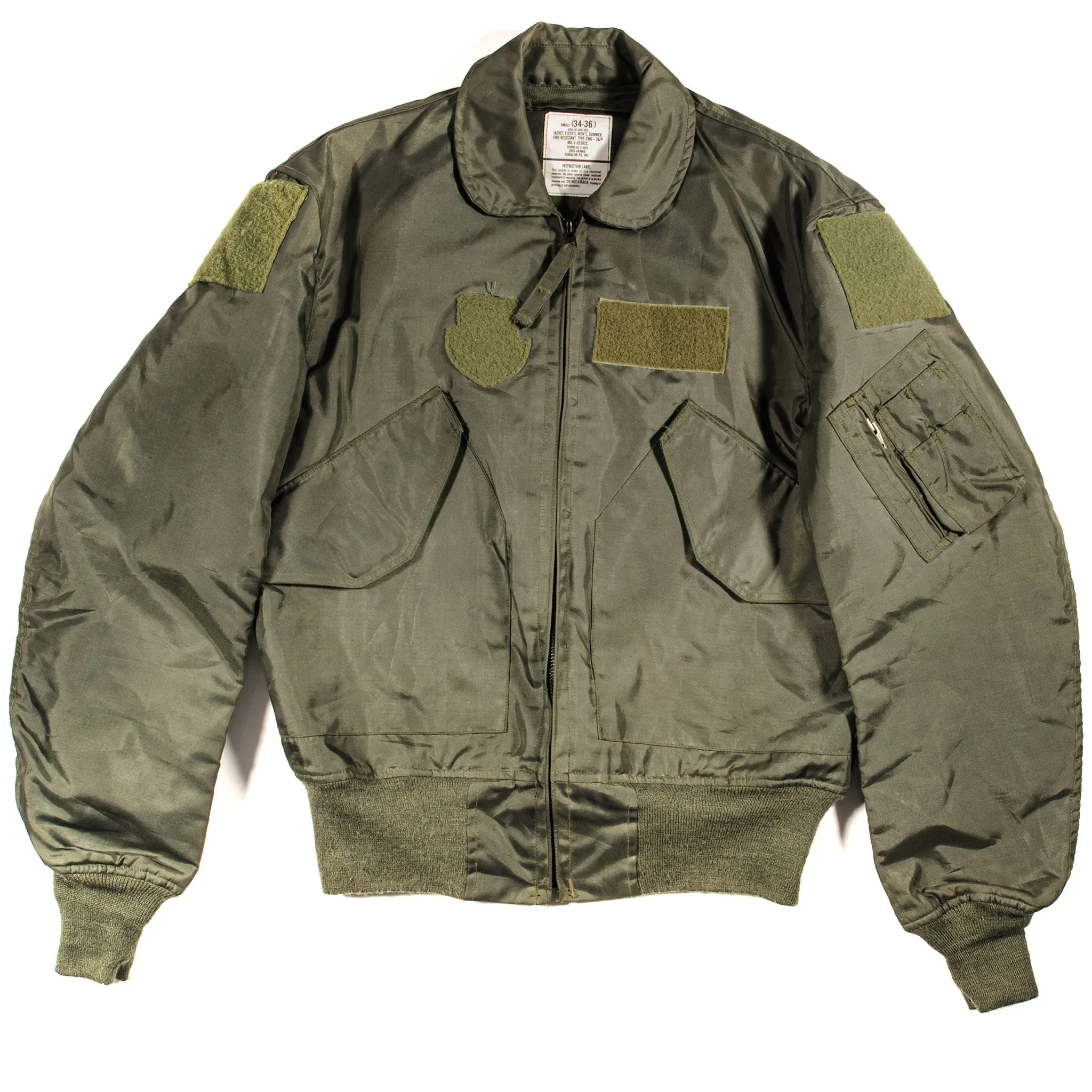 USAF US AIR FORCE FLYERS JACKET SMALL CWU 36/P 1995 100% ARAMID DEADSTOCK