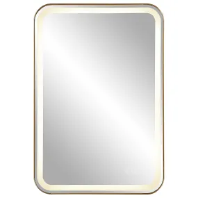 Uttermost Crofton Lighted Brass Vanity Mirror