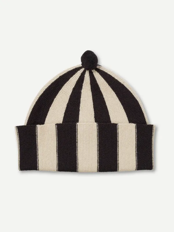 VERTICAL STRIPE HAT BLACK & CUMIN