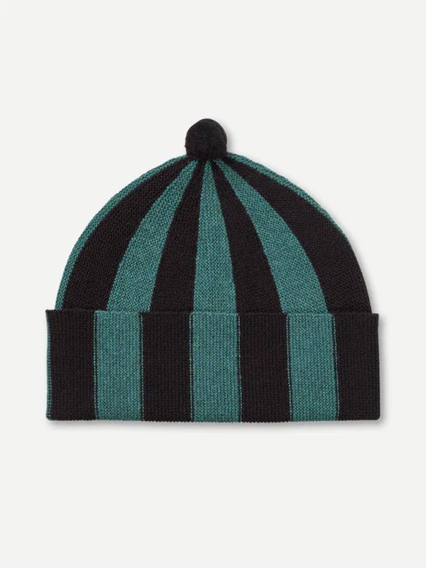 VERTICAL STRIPE HAT BLACK & CUMIN
