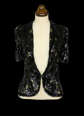 Vintage 1930s Black Deco Sequin Jacket