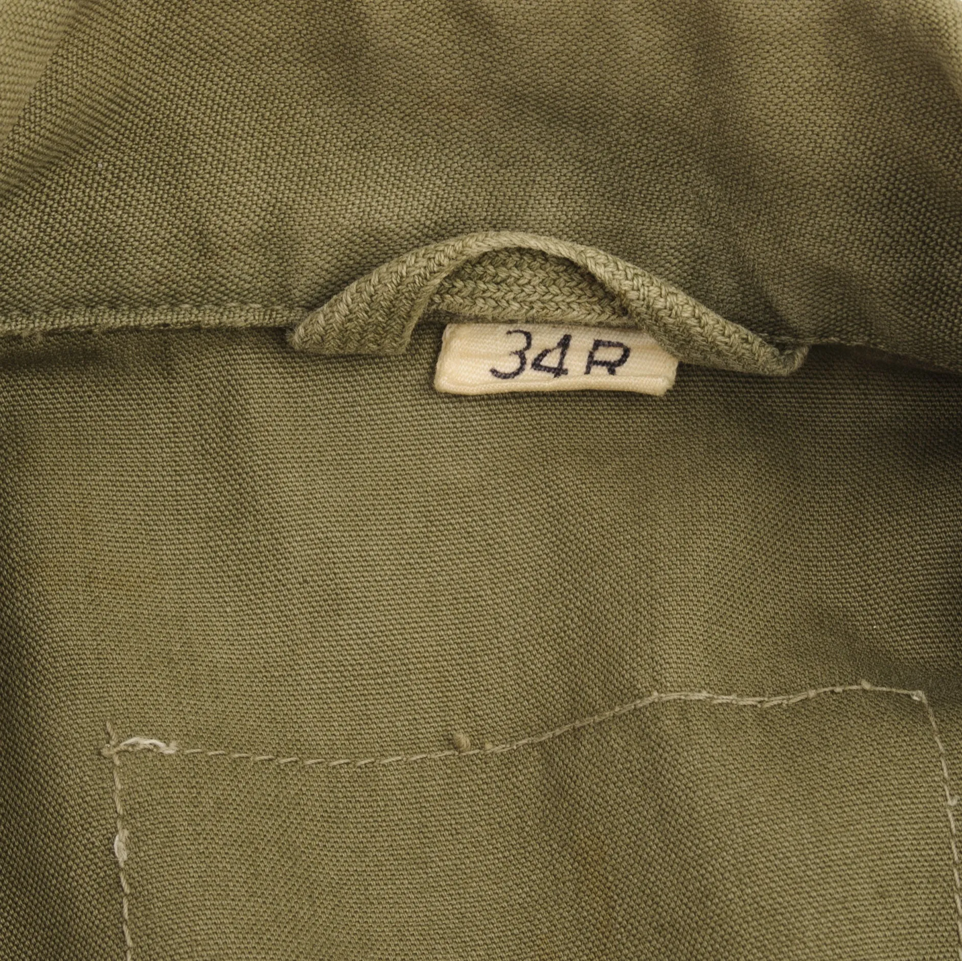 VINTAGE US ARMY M-1943 M43 FIELD JACKET 1940S WW2 SIZE 34R