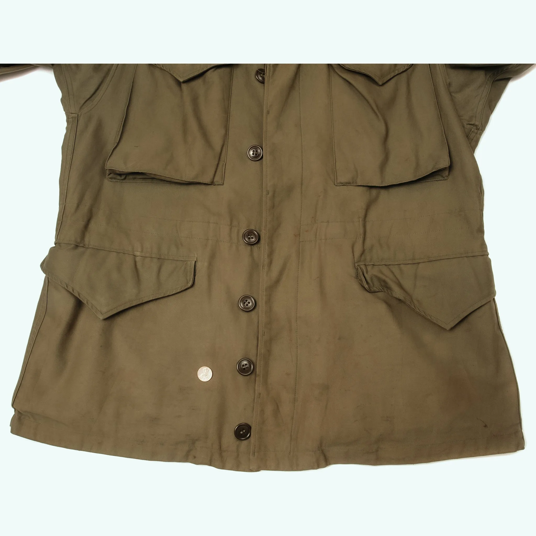 VINTAGE US ARMY M-1943 M43 FIELD JACKET 1945 WW2 SIZE 36R