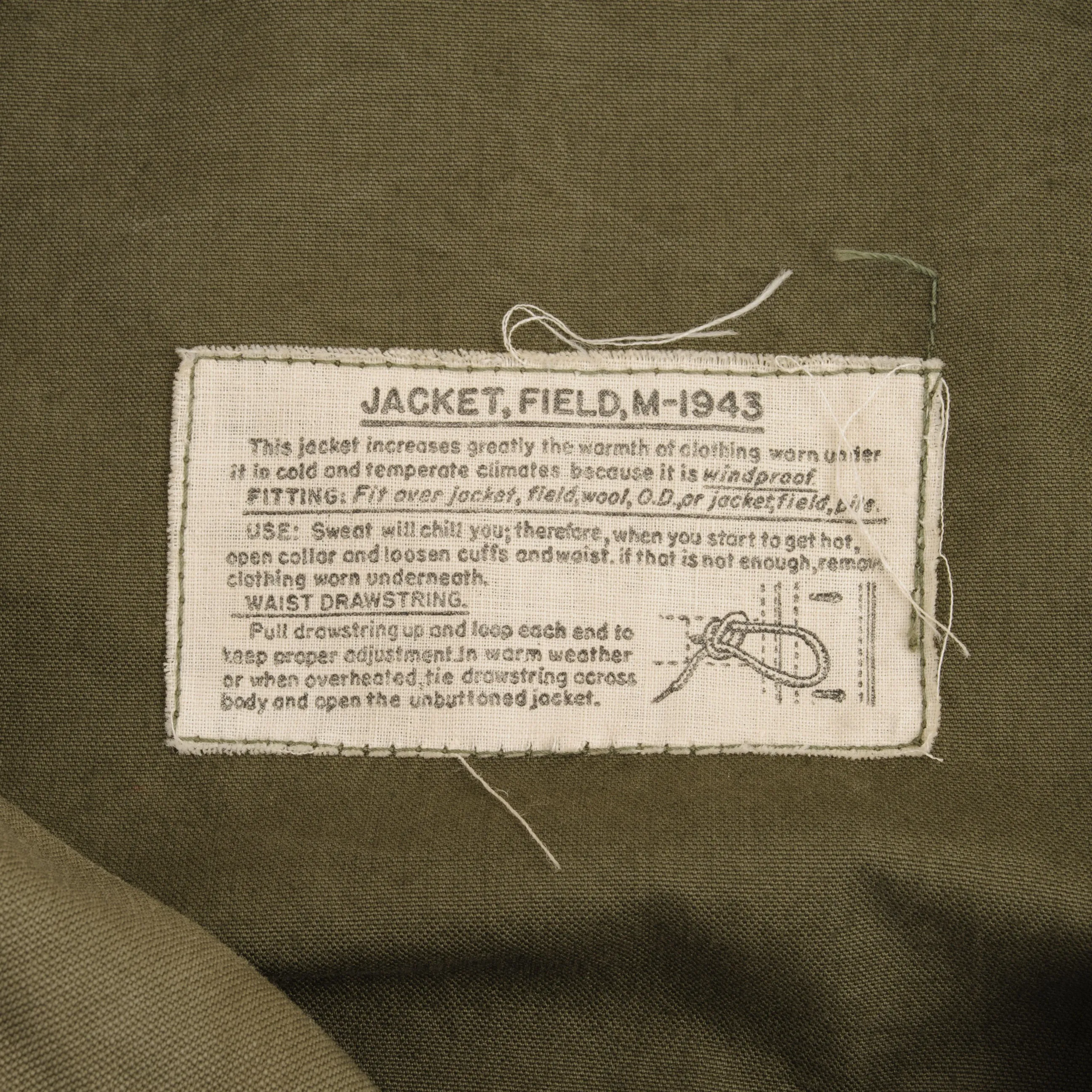 VINTAGE US ARMY M-1943 M43 FIELD JACKET 1945 WW2 SIZE 40L