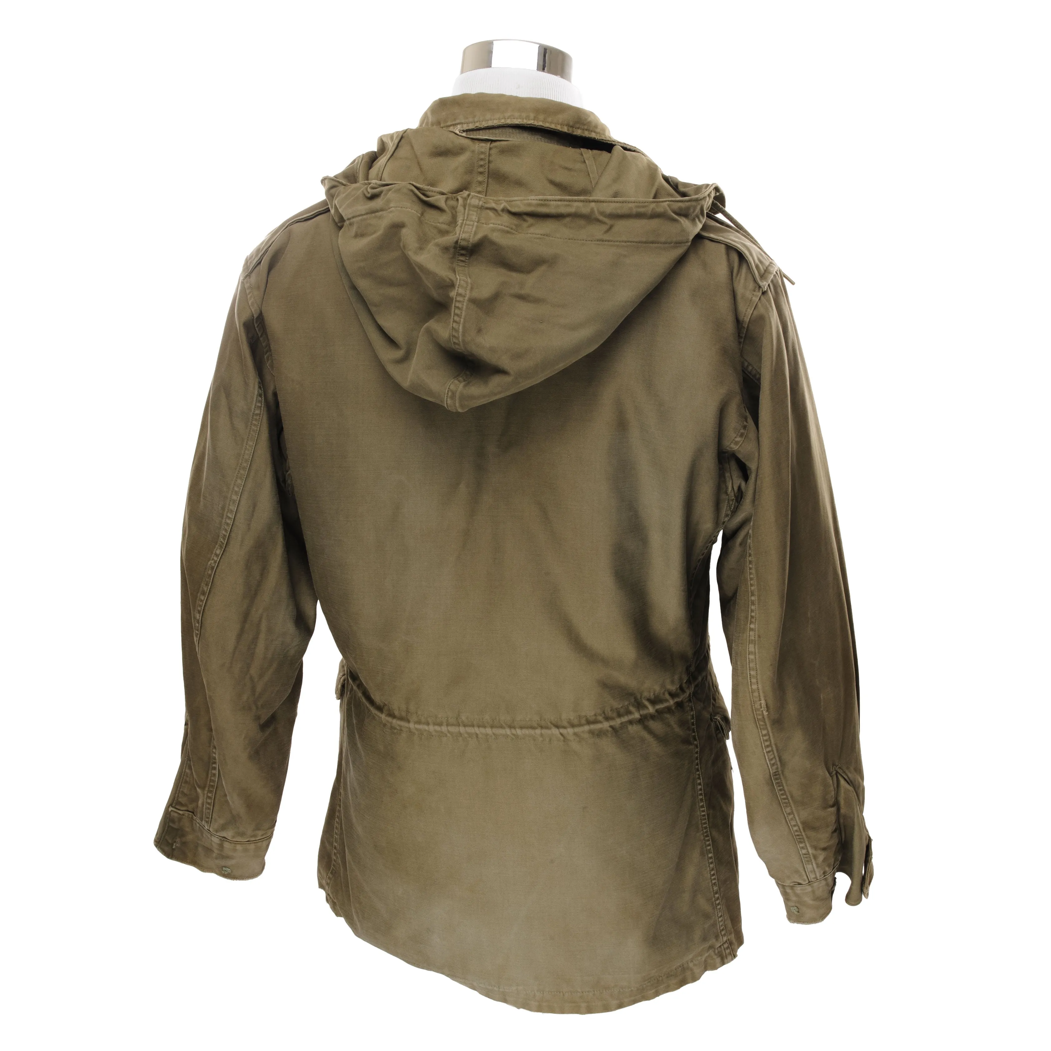 VINTAGE US ARMY M-1943 M43 FIELD JACKET WITH HOOD 1940S WW2 SIZE 36R
