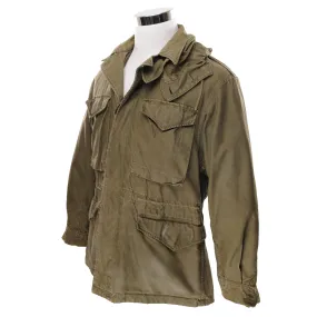 VINTAGE US ARMY M-1943 M43 FIELD JACKET WITH HOOD 1940S WW2 SIZE 36R