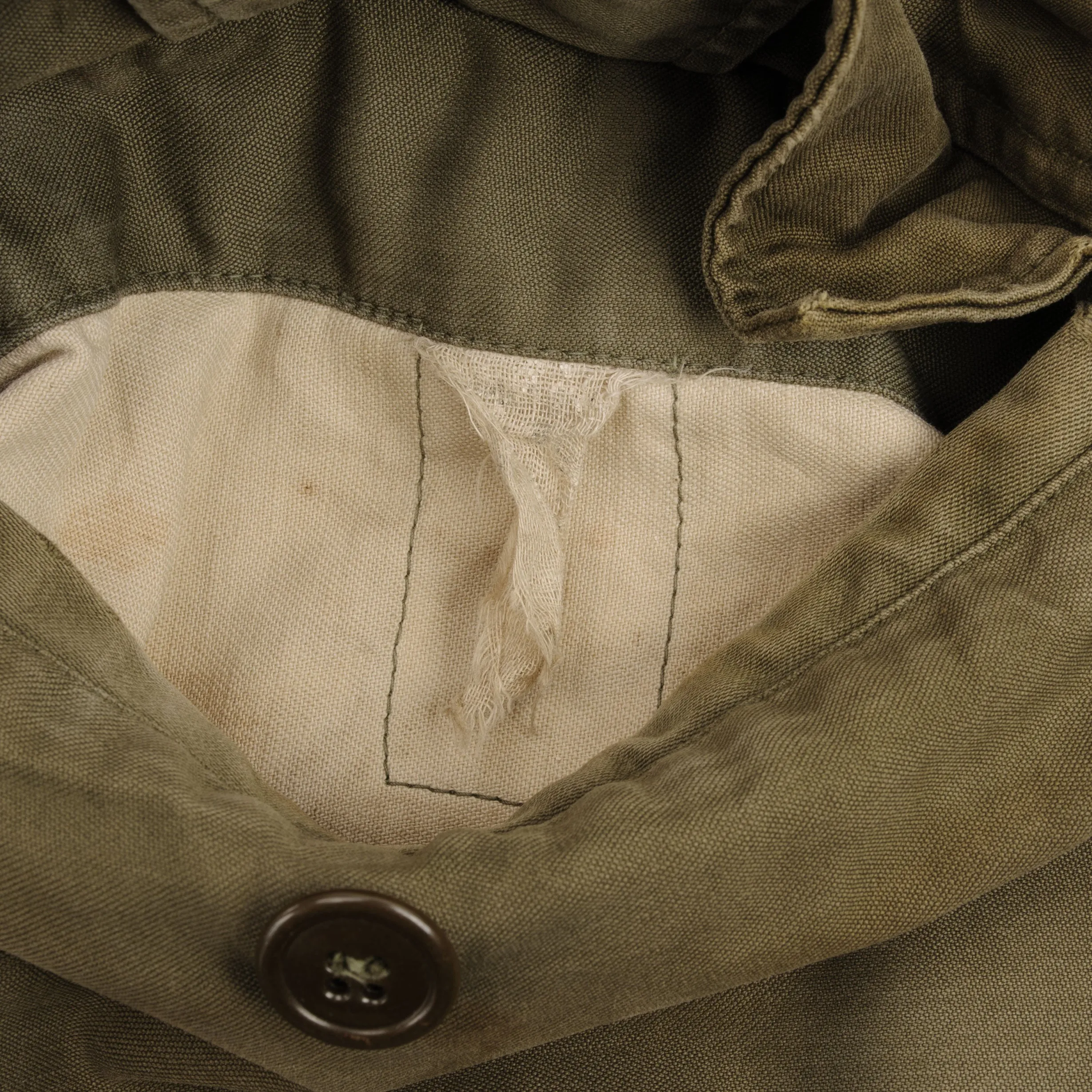 VINTAGE US ARMY M-1943 M43 FIELD JACKET WITH HOOD 1940S WW2 SIZE 36R