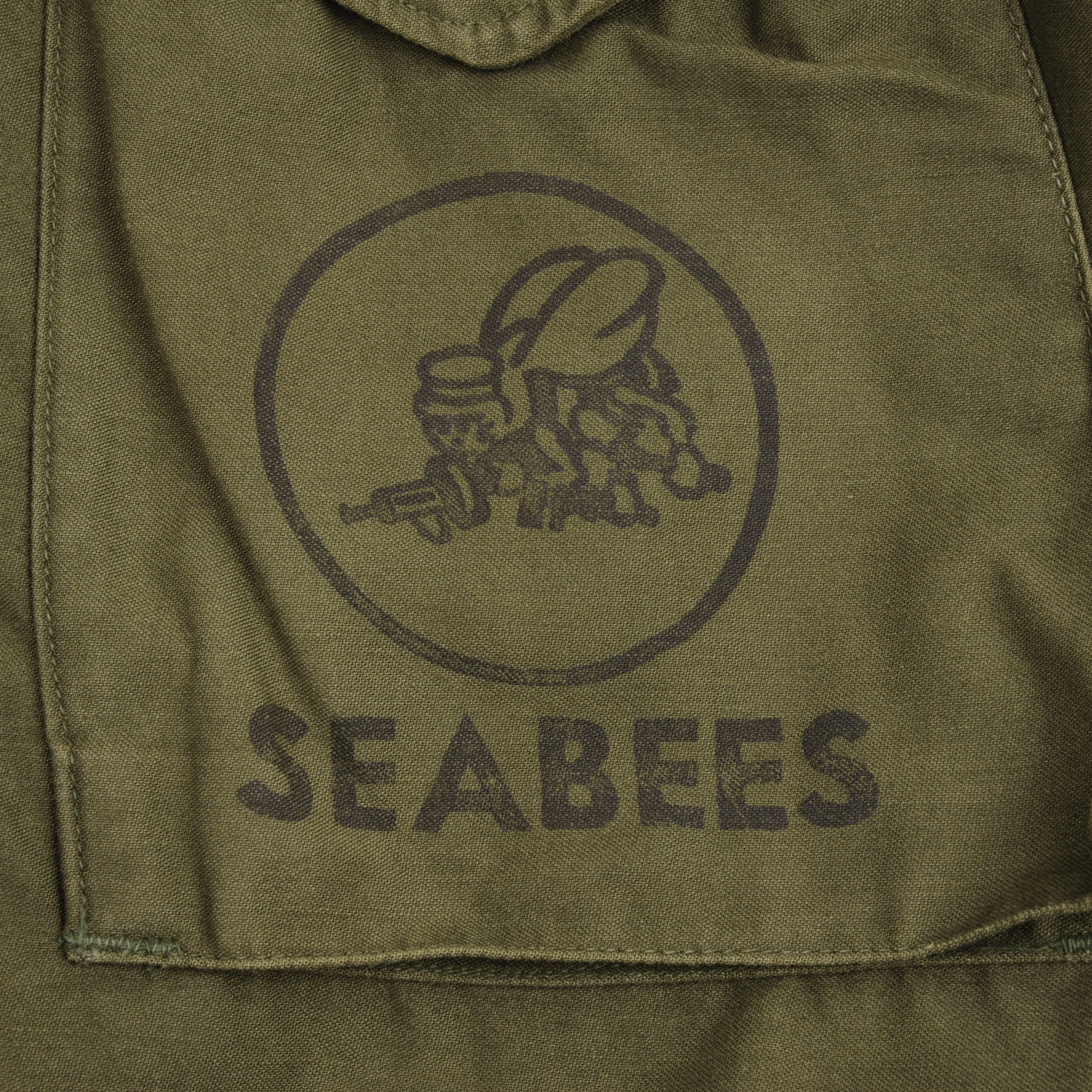 VINTAGE US NAVY SEABEES M65 FIELD JACKET 1972 VIETNAM WAR  SIZE MEDIUM REGULAR