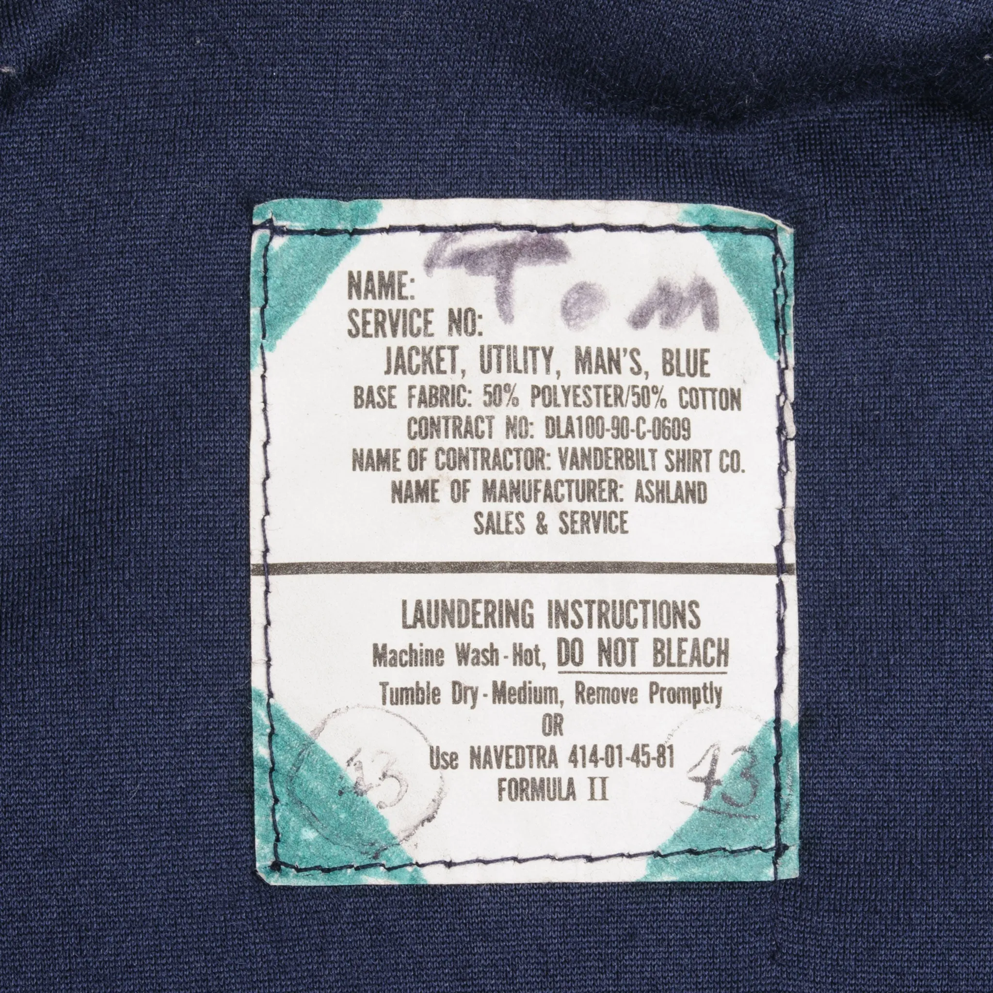 VINTAGE USN US NAVY UTILITY DECK JACKET 1990 SIZE 44R