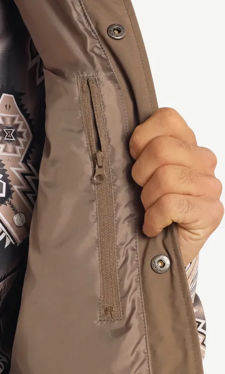VM98C04410-Rock And Roll Denim Vintage Puffer Vest- Tan
