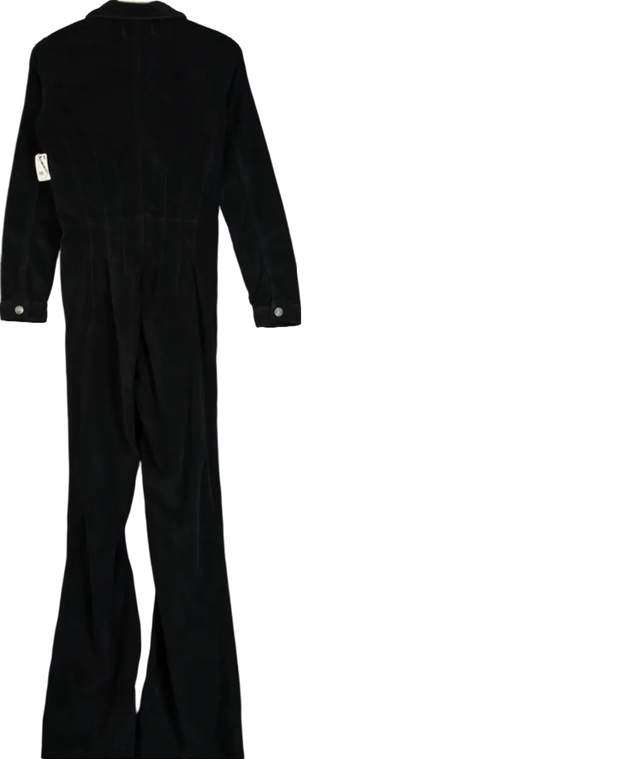 We The Free Black Jayde Cord Flare Jumpsuit UK 6