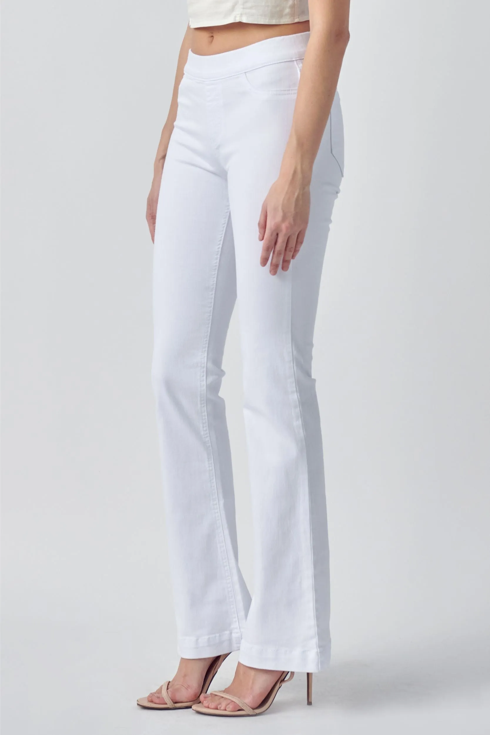 White & Flared Jeggings