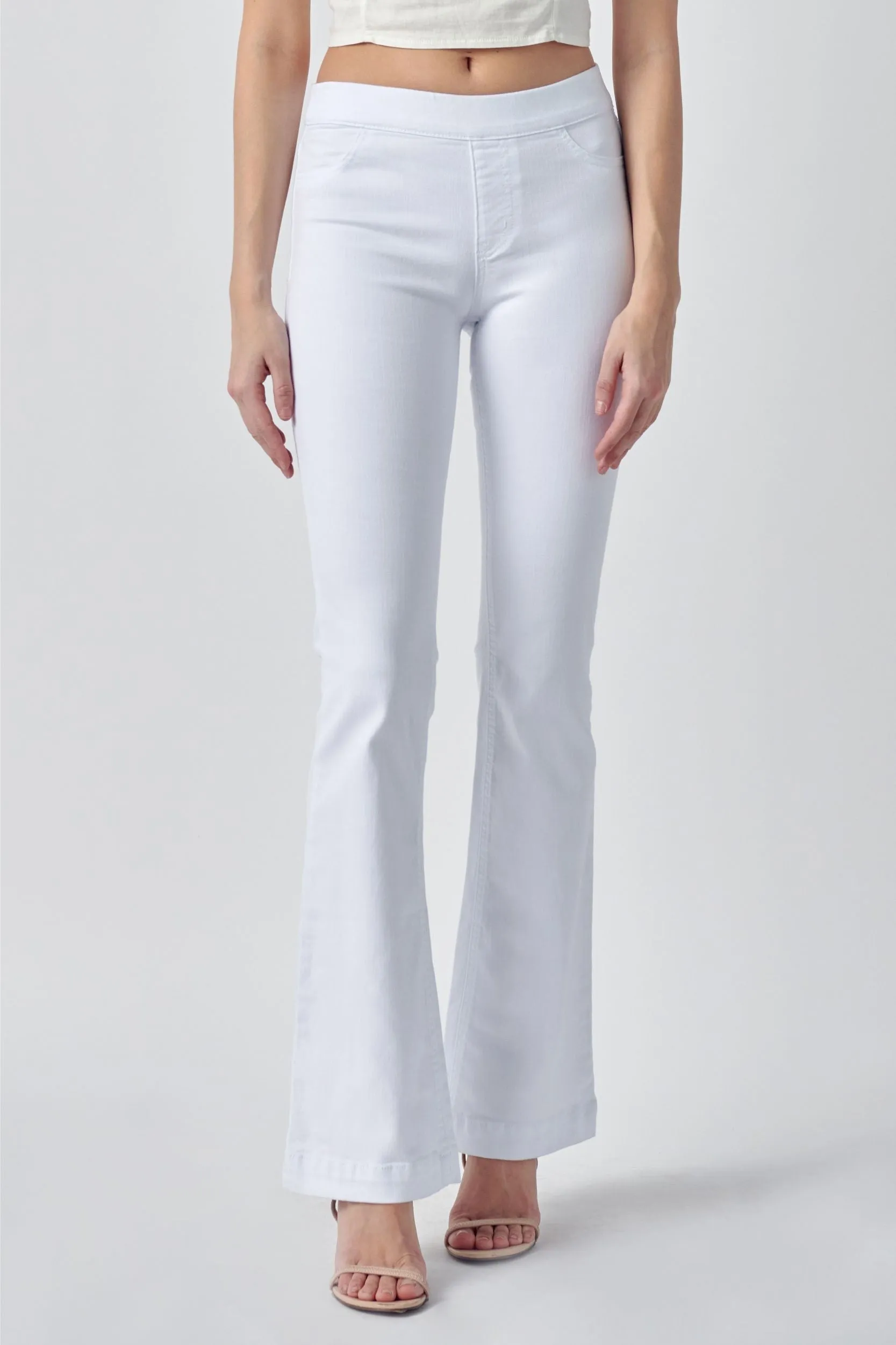 White & Flared Jeggings