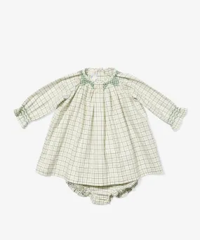 Willa Baby Dress, Green Tattersall