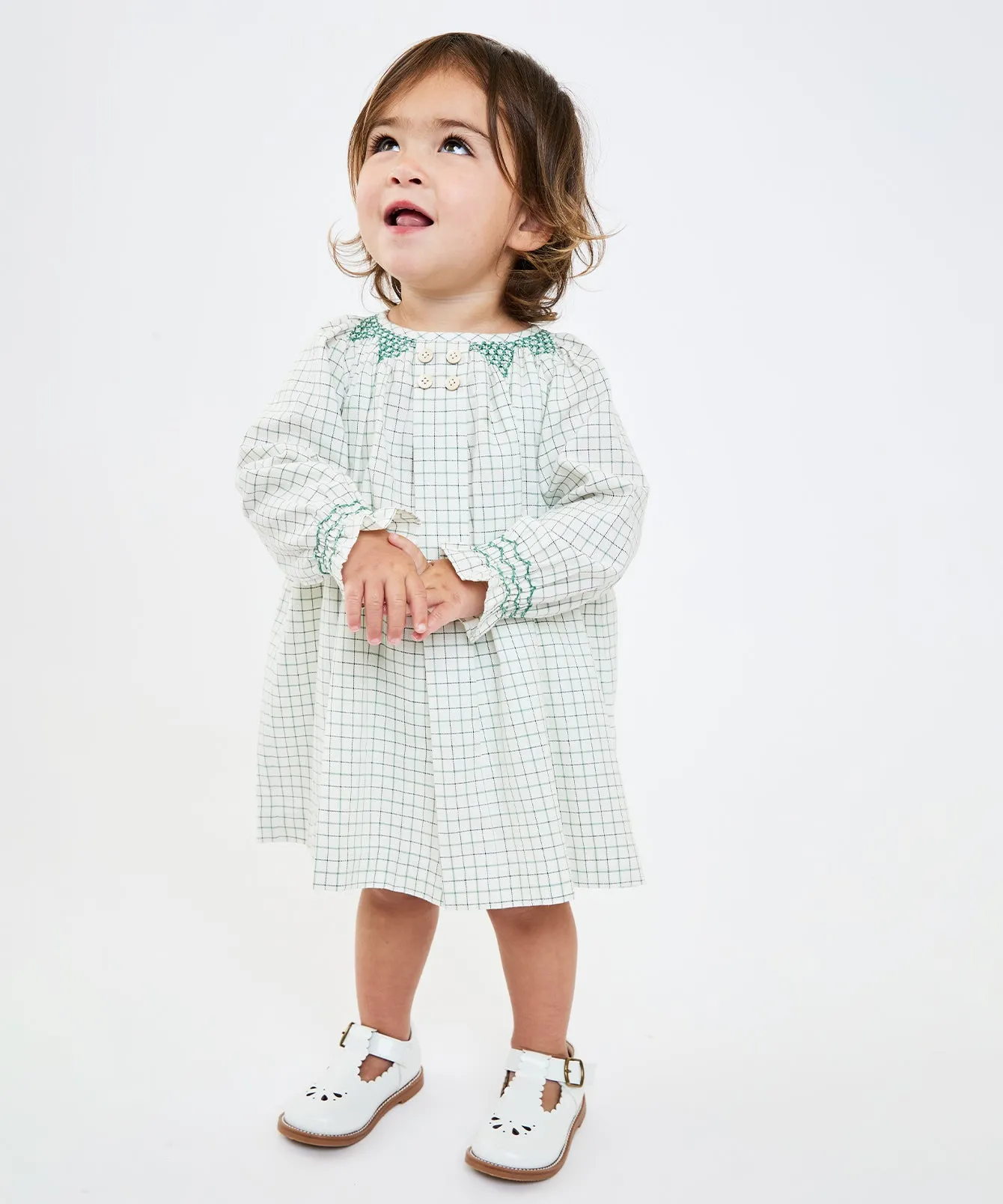 Willa Baby Dress, Green Tattersall