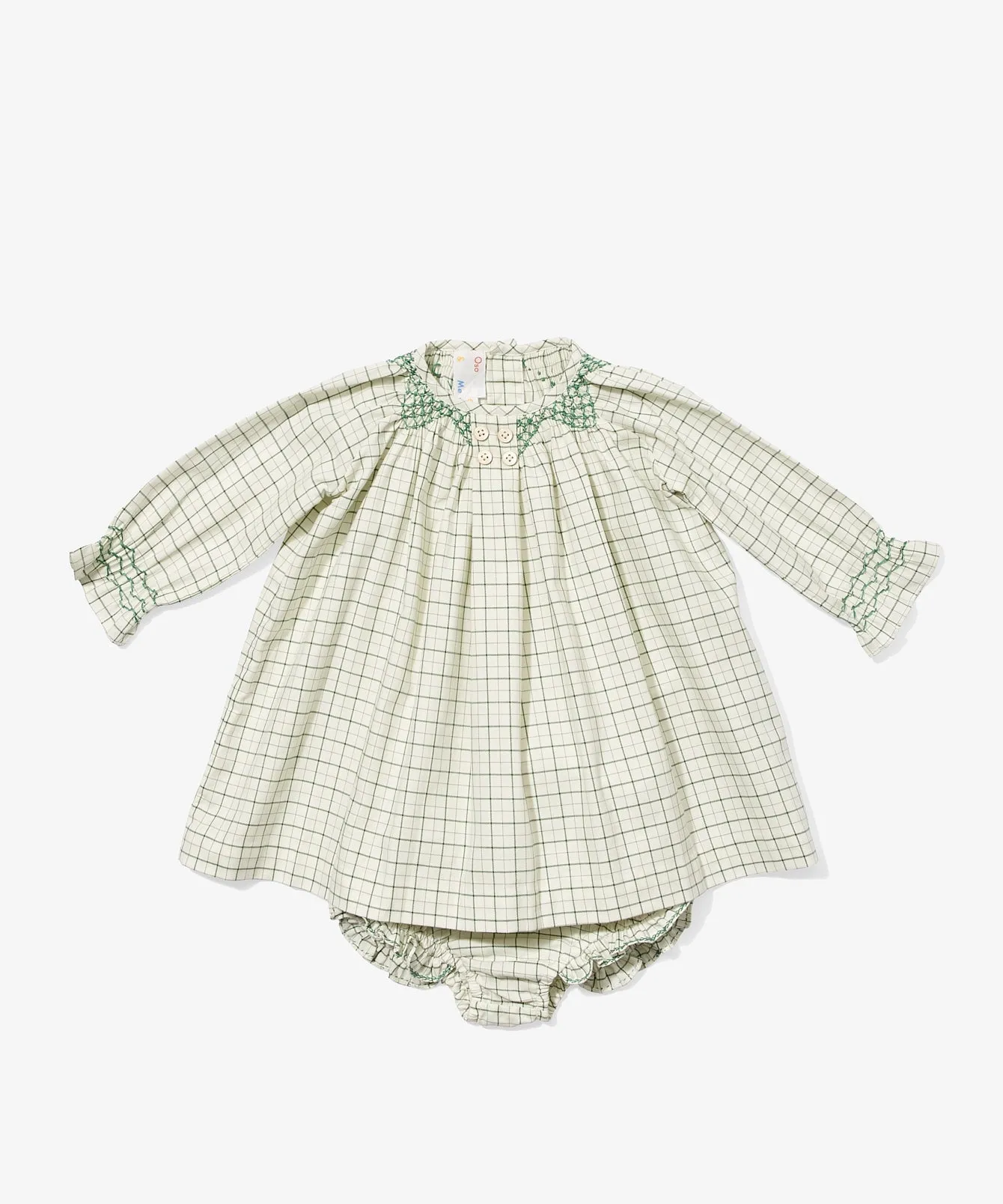 Willa Baby Dress, Green Tattersall