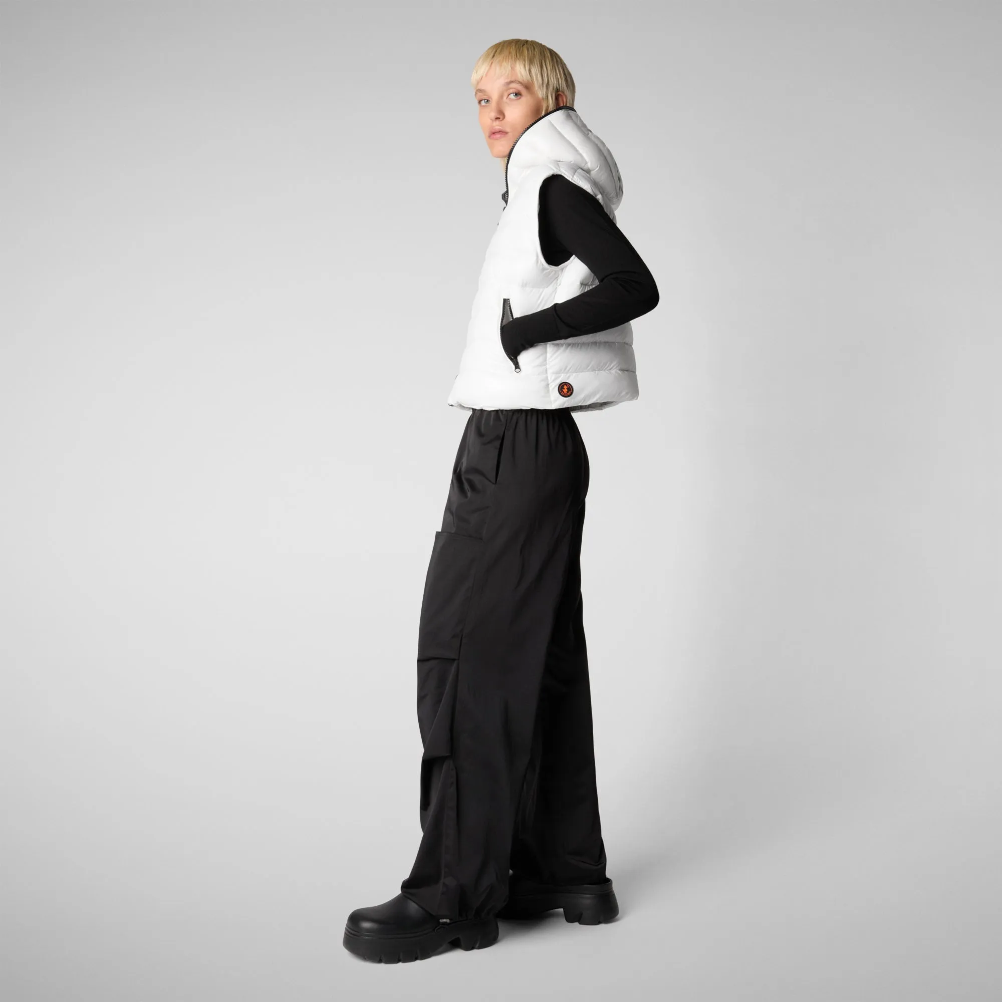 Women's hooded vest Romina in off white