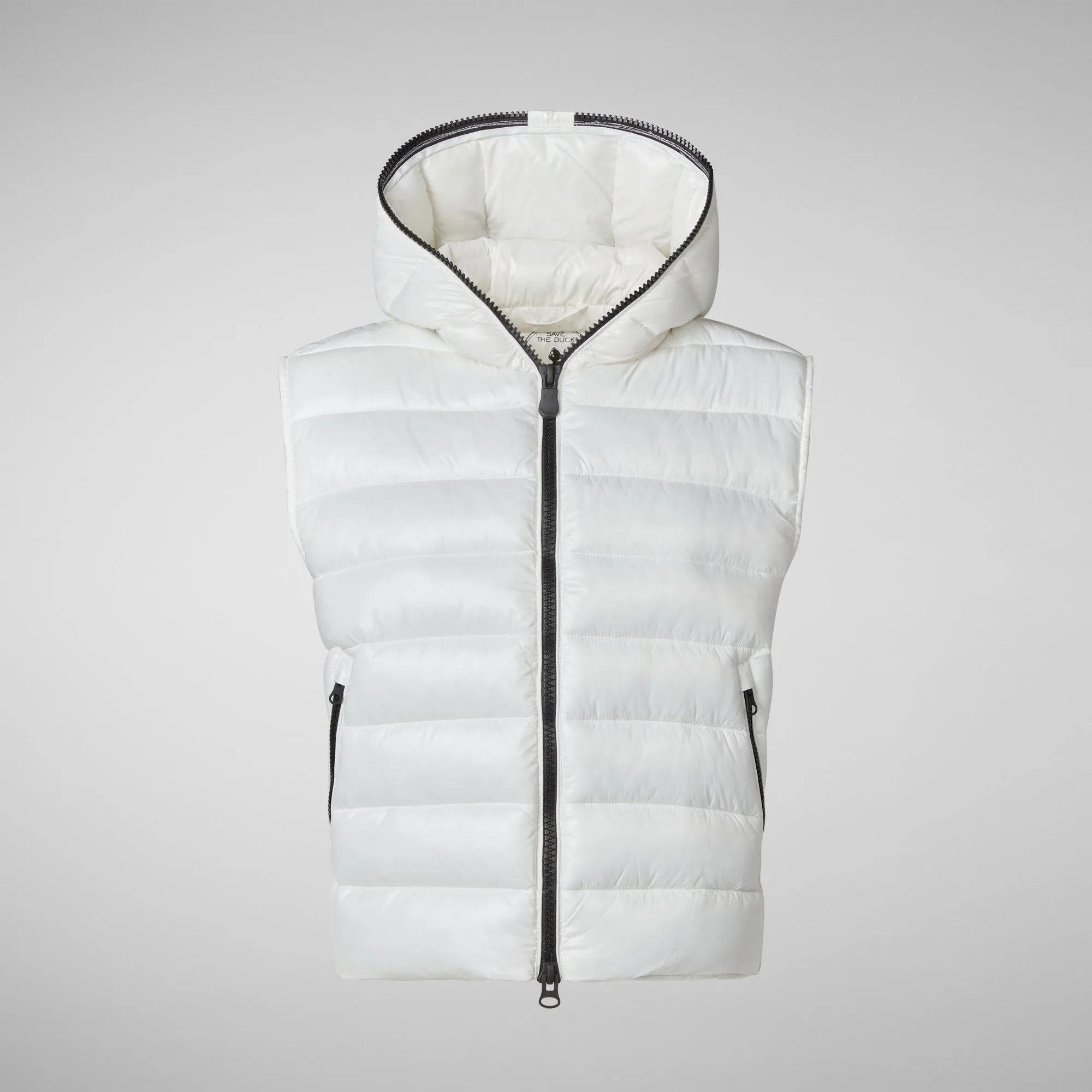 Women's hooded vest Romina in off white