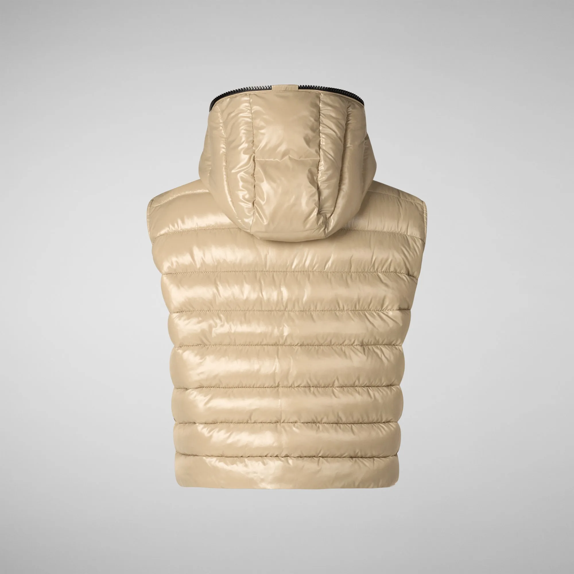 Women's hooded vest Romina in wood beige