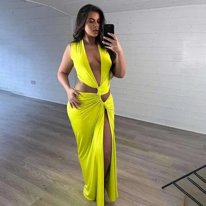 Women's V-neck Slim Fit Dress