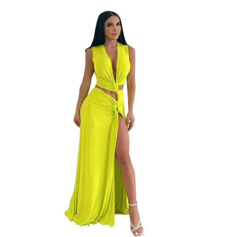 Women's V-neck Slim Fit Dress