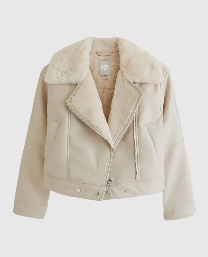 Women's White Shearling Jacket