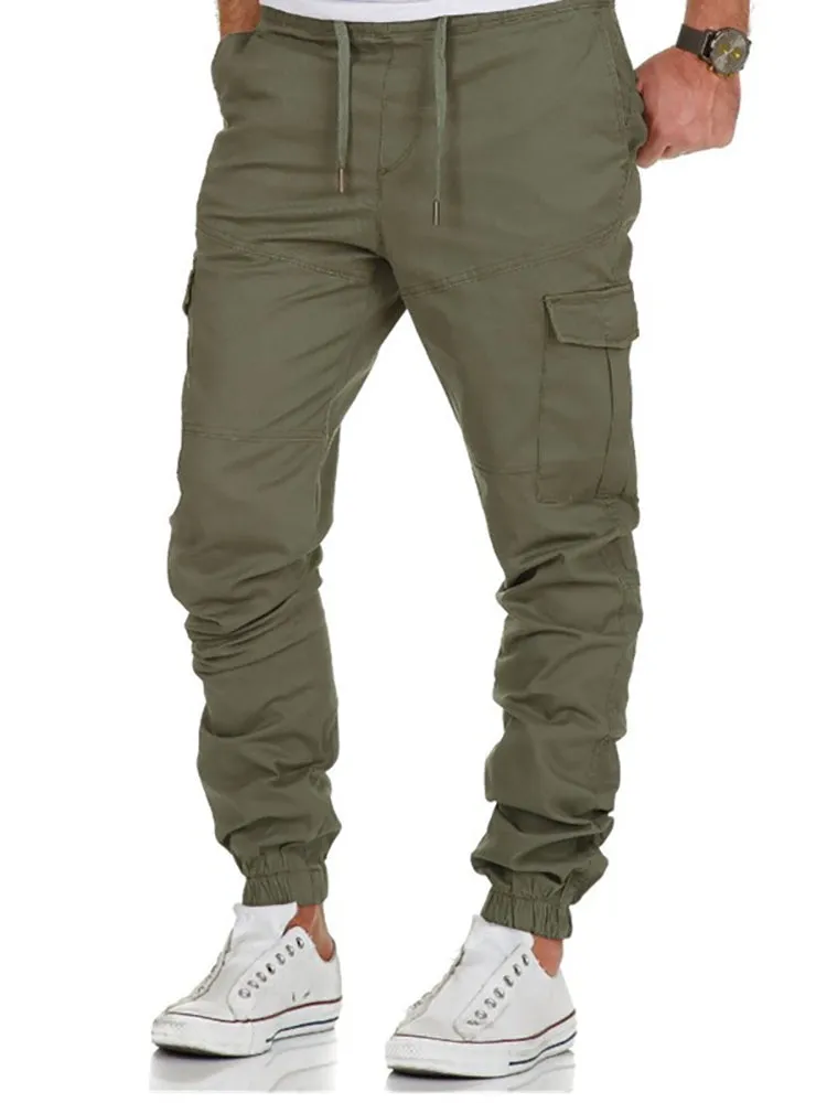 xiangtuibao - Casual solid color pocket pants